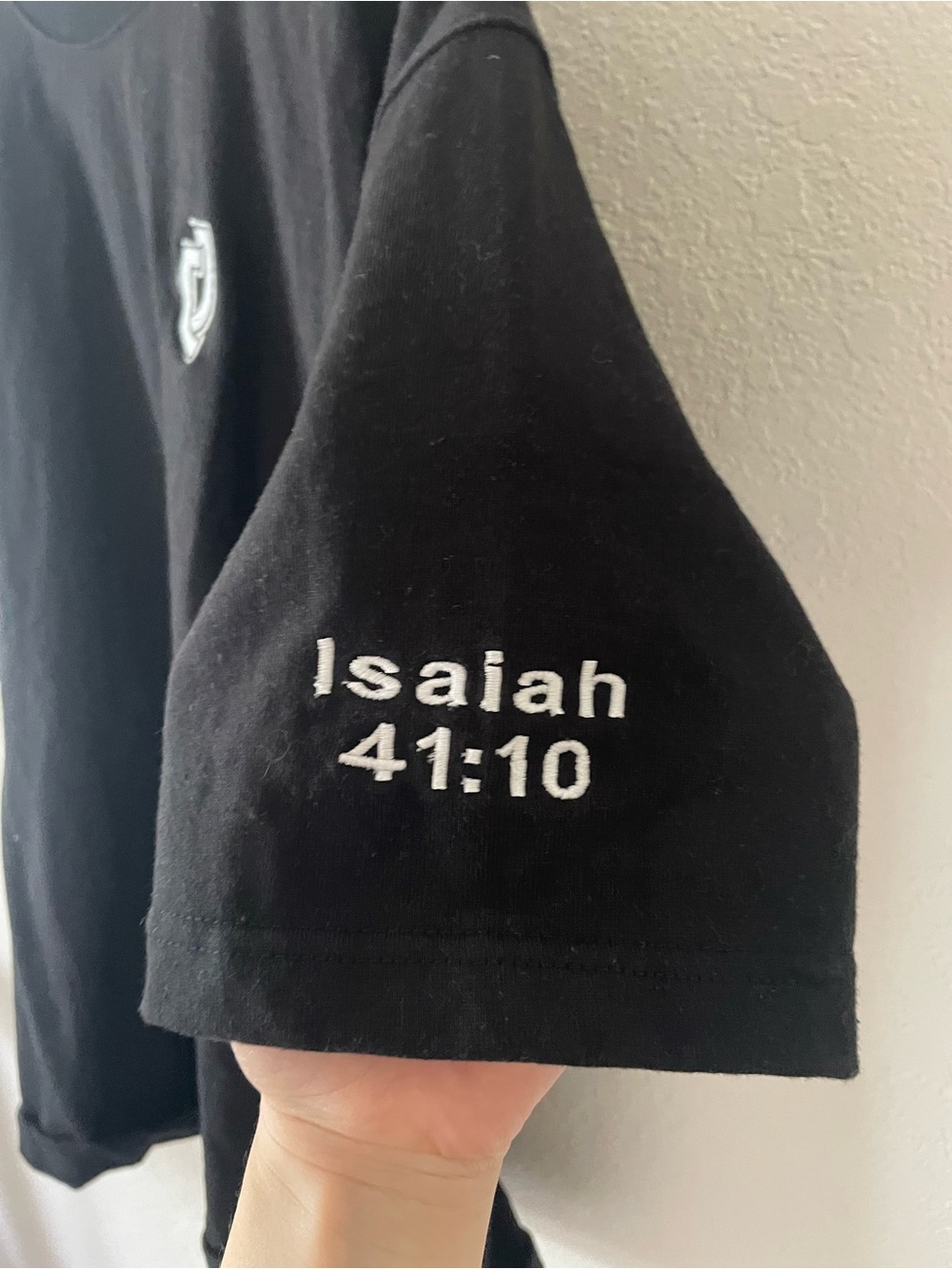 Jireh Men’s XS Isaiah 41:10 Black Oversized Thick Cotton Graphic T - Picture 3 of 5